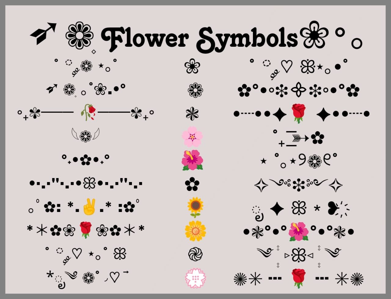 80+ Flower Symbols Copy And Paste (⚘ 🌹🥀)